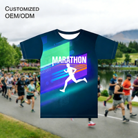 T-shirt homme en polyester à séchage rapide, impression par sublimation personnalisée, logo intégral, t-shirt de sport pour homme.