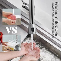 Robinets d'eau flexibles pour appareils sanitaires Mitigeur monotrou Robinets d'évier de cuisine en acier inoxydable avec pulvérisateur extractible