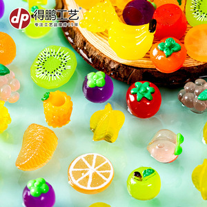 Dp Craft Resin Fruit Figurines Glow In Dark <b>Miniature</b> Decor Art Collectible Mixed Colors Irregular Shape - Product Image 3