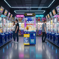 Machine de jeu d'arcade interactive avec éclairage d'ambiance intelligent, machine à griffes et distributeur de jouets RGB pour clubs
