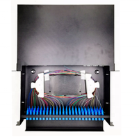 Caja Terminal Óptica Deslizante de 19'' 1U ODF para 24, 48, 96, 144 Núcleos con Panel de Fibra Óptica