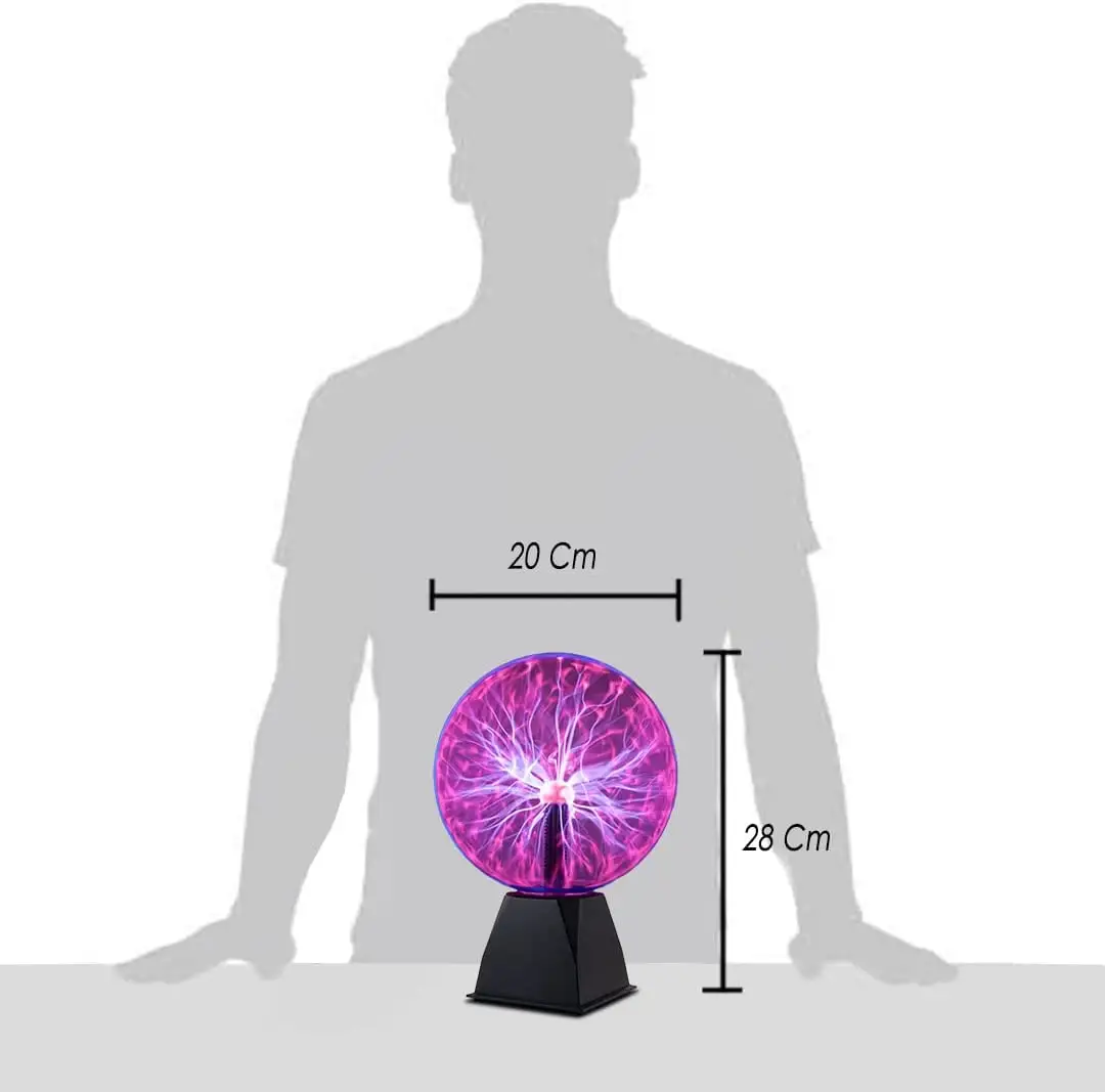 Nebula sensível ao toque e de voz, estática esfera de eletricidade plasma bola de 8 polegadas mágica