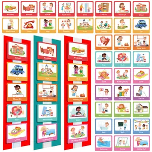 Jadwal sekolah rumah kustom rutinitas harian Bagan waktu Visual bantu perencanaan anak Bagan tugas kalender kartu harian anak