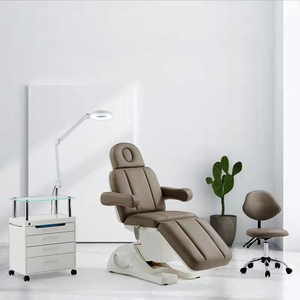 Table de massage électrique moderne et réglable, marron, pour techniciennes en extensions de cils et cliniques esthétiques - Product Image 2