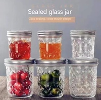 Bocal rond en verre au design moderne avec couvercle en métal à large ouverture pour la cuisine ou le camping pour le stockage des aliments