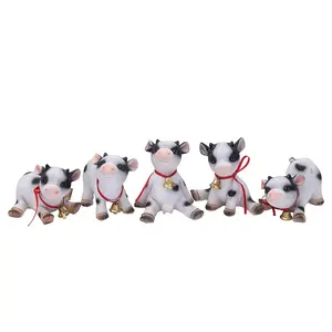 cartoon animal figurines desktop decor resin cow ornaments crafts