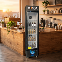 Réfrigérateur commercial vertical pour boissons, avec porte vitrée simple, pour café