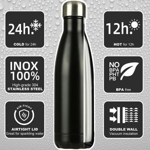 Botella de agua personalizada para bebidas deportivas de 500ml Trinkflasche Edelstahl, termo aislado al vacío de acero inoxidable para niños y adultos - Product Image 2