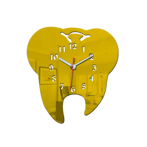 Jam dinding akrilik bentuk gigi, stiker dinding cermin kreatif akrilik 3D untuk dekorasi rumah - Product Image 4