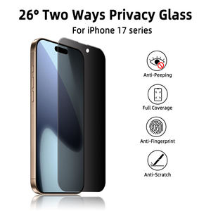 Fabrication sur mesure en usine 28 °   Protection d'écran de confidentialité pour smartphone iPhone 15 16 17 Pro Max – Verre trempé anti-espion et anti-traces de doigts - Product Image 4