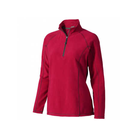 Women's Long Sleeve Fleece Bowling Shirt with 1/4 Zipper Elegant Blouse for Sports & Casual Wear