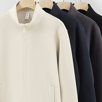 Blouson Bomber Zippé Personnalisable à Col Montant Coupe Droite en Molleton de Coton Épais pour Hommes et Femmes – Style Décontracté Quotidien et Streetwear