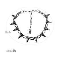 Collier court style punk avec rivets pour hommes et femmes, colliers en métal tendance, bijoux, accessoires quotidiens