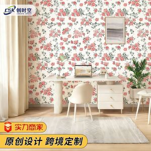 Creation Of Time And Space Romantic French Style Self Adhesive Floral Wallpaper Pink Rose Home Decor Moisture Proof - Product Image 1