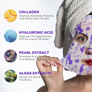 Private Label Blanchiment Rides Or Noir Lifting Glace Refroidissement Collagène Beauté Soins de La Peau Masque Visage Feuille Pour Femme - Product Image 2