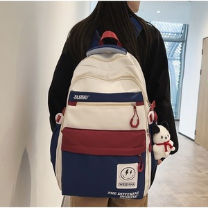 Fashio Student <b>Backpack</b> 18 In Color Blocking Large Capacity Unisex <b>School</b> Education Summer 2024 - Product Image 1
