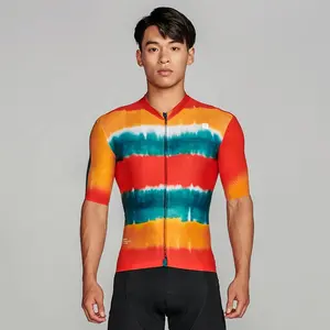 Jersey de ciclismo personalizado con cremallera completa, jersey de Ciclismo de club con sublimación y bolsillos traseros