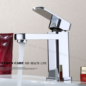 Hot & Cold Mixer Bathroom Tap Single Handle Chrome Square Deck Mounted Basin Sink Faucet for Hotels and Homes - Product Image 4