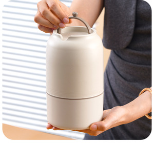 Boîte à lunch thermique portable en acier inoxydable, compatible micro-ondes, pour enfants et adultes, 2 étages, isolée, anti-fuite, pour aliments chauds - Product Image 2