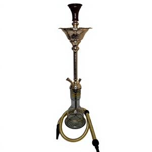 Auténtica Cachimba Moderna Khalil Maamoon Hecha a Mano con Acabado Esmerilado - Núcleo de Latón Sólido Ice Eidco 27 Pulgadas (68.58 cm) Juego Completo - Product Image 1