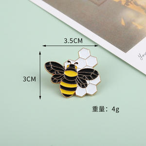 Insigne d'insecte de petite abeille créative drôle dessin animé petite abeille émail broche épinglette chapeaux vêtements décoration broches broches cadeau - Product Image 4