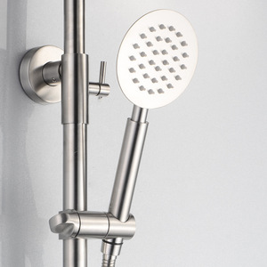 Ensemble de douche encastré en acier inoxydable, douche à effet pluie murale, pulvérisateur à pression accrue, eau chaude et froide - Product Image 2