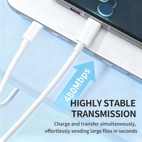 Cable USB Tipo C a C al por Mayor, Cable de Carga Rápida PD de 60W, 1M 2M 3M, Cable de Material TPE para iPhone