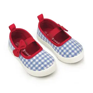 Grosir Sepatu Kanvas Kisi Biru Anak-anak, Sepatu Kanvas Kisi Biru Kasual Anak-anak Perempuan