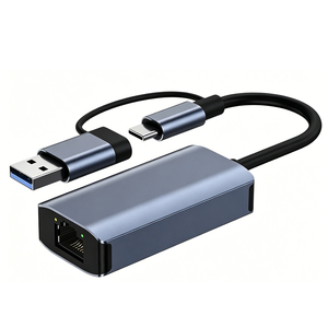 Dock Multiporta OEM di Fabbrica 2 in 1 USB3.0 Tipo C a RJ45 Scheda di Rete 1000Mbps per PC, Splitter di Conversione a Doppia Testa per Espansione - Product Image 1