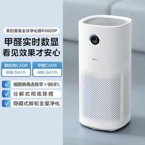 เครื่องฟอกอากาศมีเดีย 200 ซีเอฟเอ็มกำจัดฟอร์มาลดีไฮด์ แผ่นกรองคาร์บอนกัมมันต์สำหรับใช้ในบ้าน สีขาว - Product Image 6