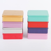 Conteneur en métal rectangulaire en gros 12x9x4.2cm, imprimé sur mesure, qualité alimentaire, revêtement UV, matériaux recyclés, pour bonbons et chocolats