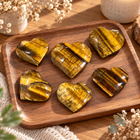 Pierre de palmier en cristal œil de tigre jaune polie de 7 cm à 8,5 cm pour la décoration intérieure, les cadeaux et la collection