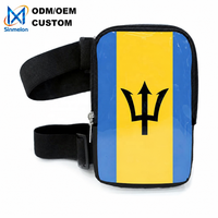 Sac de Cuisse Personnalisé Barbados pour Femme, Sac de Jambe Imperméable avec Drapeau, Pochette Sportive Réglable pour Activités de Plein Air, Carnaval et Randonnée