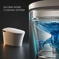 Toilette intelligente pour salle de bain moderne avec ouverture automatique du couvercle, siège de bidet chauffant, séchage à l'air chaud, affichage numérique et veilleuse