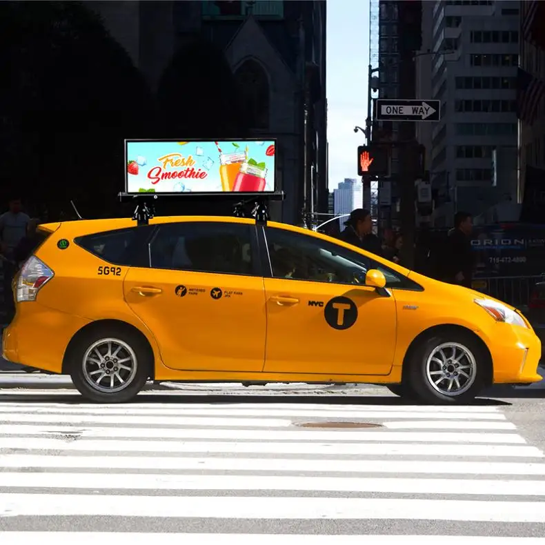 Открытый водонепроницаемый светодиодный экран автомобиля Топ P2.5 P5 полноцветный рекламный цифровой светодиодный знак двухсторонний 4G WIFI такси верхний светодиодный дисплей