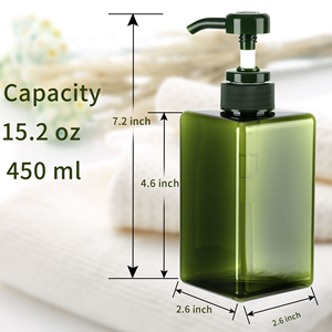 450ml Square Shape White PET <b>Mist</b> Plastic Spray <b>Bottle</b> with Pump Sprayer - Product Image 3