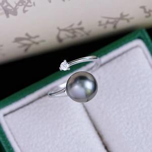 Bague en argent S925 tendance à faire soi-même, avec support vide pour perles de 3-4 mm et diamants taillés - Product Image 1
