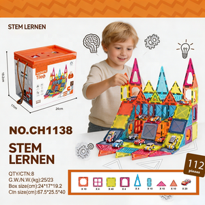 Ensemble de construction de <span class=keywords><strong>garage</strong></span> à voitures magnétiques avec voitures à rétrofriction 7,5 cm, blocs de construction STEM, jouet éducatif DIY pour enfants de 3 ans et plus - Product Image 3