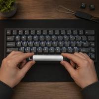 Barre d'espace en alliage de zinc 6.25u, capuchon de touche en métal argenté électroplaqué, texture brossée, clavier mécanique compatible MX