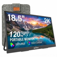 Tragbarer Bildschirm 18,5 Zoll 120Hz 2K QHD IPS Laptop-Monitor 100% sRGB Externer Bildschirm mit Tischhalterung für Mac