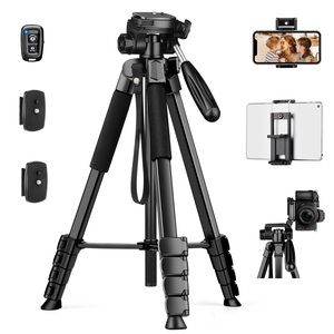 <span class=keywords><strong>Trépied</strong></span> Vidéo Léger Professionnel et <span class=keywords><strong>Flexible</strong></span> en Aluminium pour Appareil Photo, avec Niveau à Bulle et Verrouillage Rapide, pour Réflex Numérique et <span class=keywords><strong>Téléphone</strong></span> Portable - Product Image 1