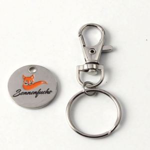 Customize Retail Fashion Logos Keychain Multi Euro Trolley Coin Stainless Steel Trolly <b>Key</b> <b>Rings</b> Crystal With Chain - Product Image 1