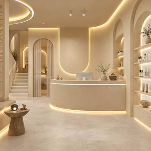 Diseño de Interiores de Alta Gama para Salón de Belleza, Mostradores de Exhibición Personalizados, Mobiliario Completo para Tienda - Product Image 4