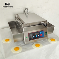 Machine commerciale automatique pour œufs cuits à la vapeur, œufs ronds, galettes de viande et frites, 6 pièces/lot pour burgers