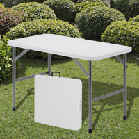 Table rectangulaire pliante moderne pour extérieur, mariage, restaurant, hôtel, banquet, en métal avec base en métal