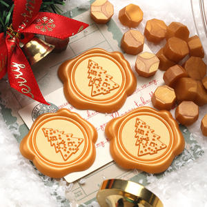 Pegatinas de Sello de Cera para Árbol de Navidad, Redondas, con Relieve, Decoración Navideña, Sellado de Sobres - Product Image 3
