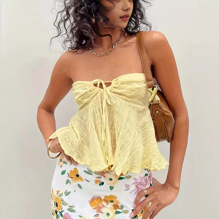 Sleeveless Vest Dress Wholesale Backless Cross
