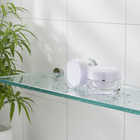 Pot cosmétique en acrylique dépoli à double paroi de 15g, 30g, 50g, rechargeable, pour crème contour des yeux et rouge à lèvres, avec couvercle à vis
