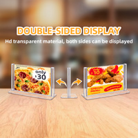 Porte-affiches en plastique double face en plexiglas transparent pour restaurant, bureau, magasin, maison, cadre photo, affichage