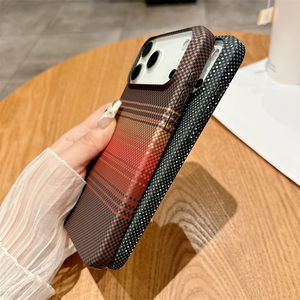 Étui de téléphone magnétique de luxe en fibre de carbone texturée pour iPhone 17 Pro Max/17/17 Pro, étui en fibre pour iPhone 18 Pro Max - Product Image 2